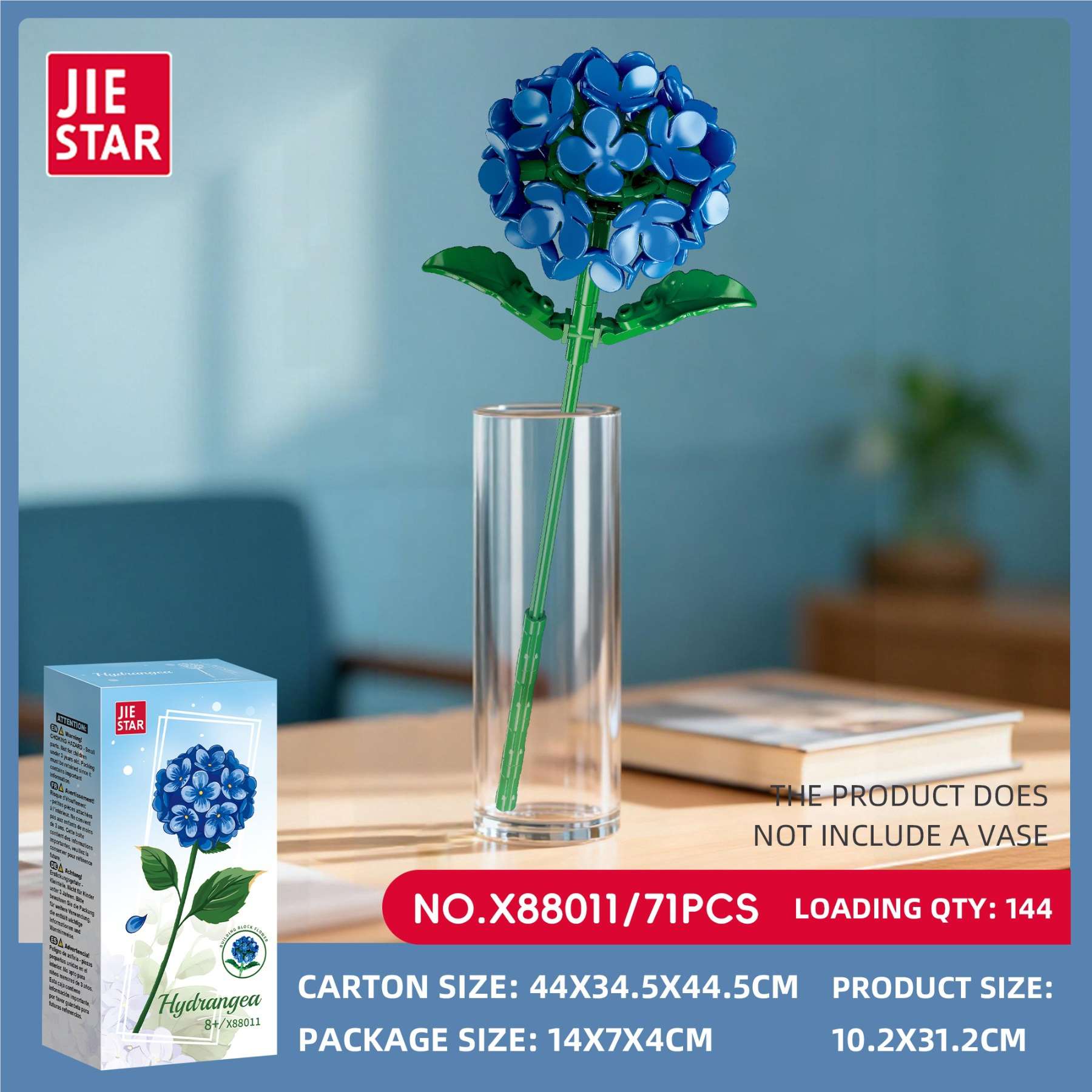Конструктор "Гортензия" (Hydrangea) из блоков, 144 шт/кор
