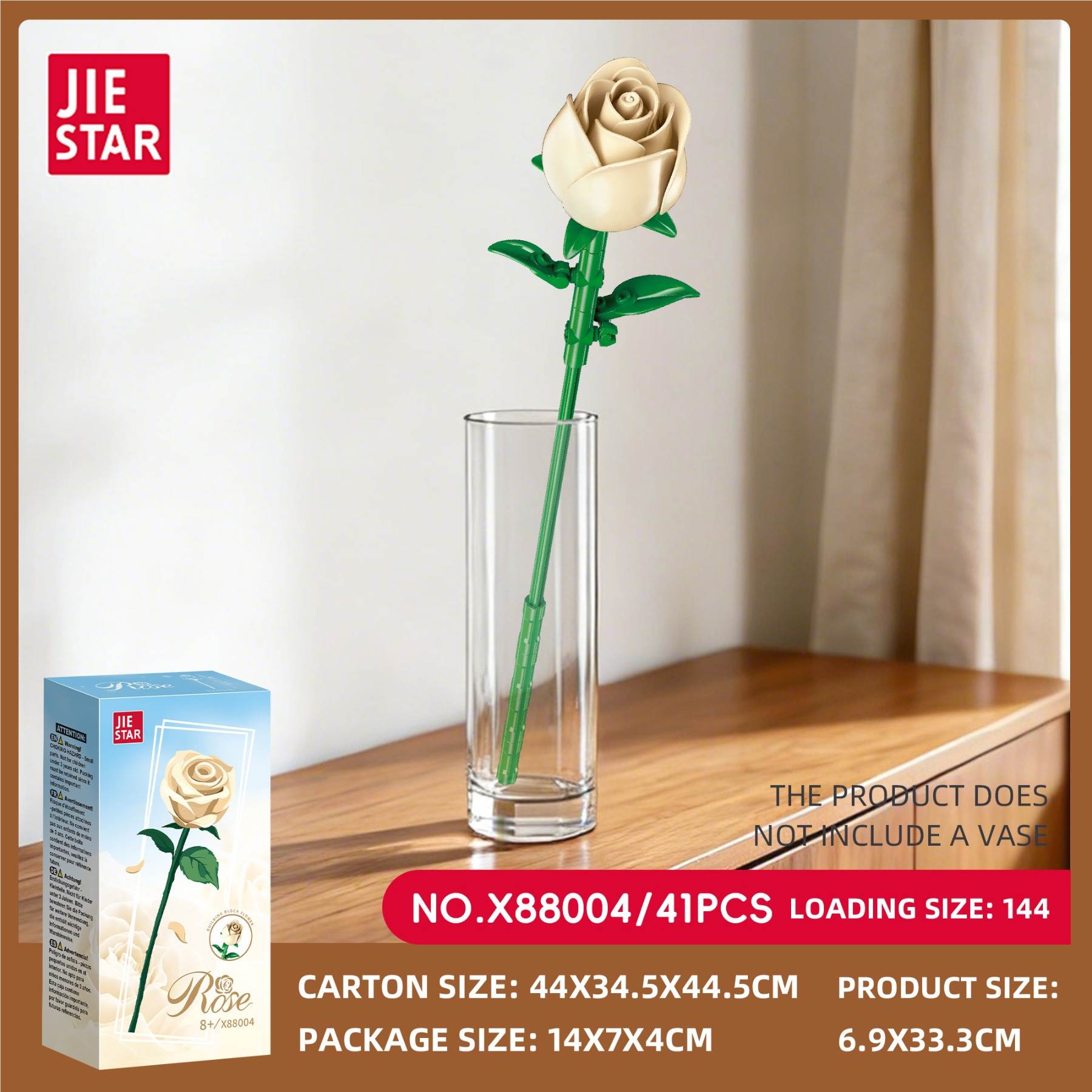 Конструктор Little Rose (молочный), 144 детали