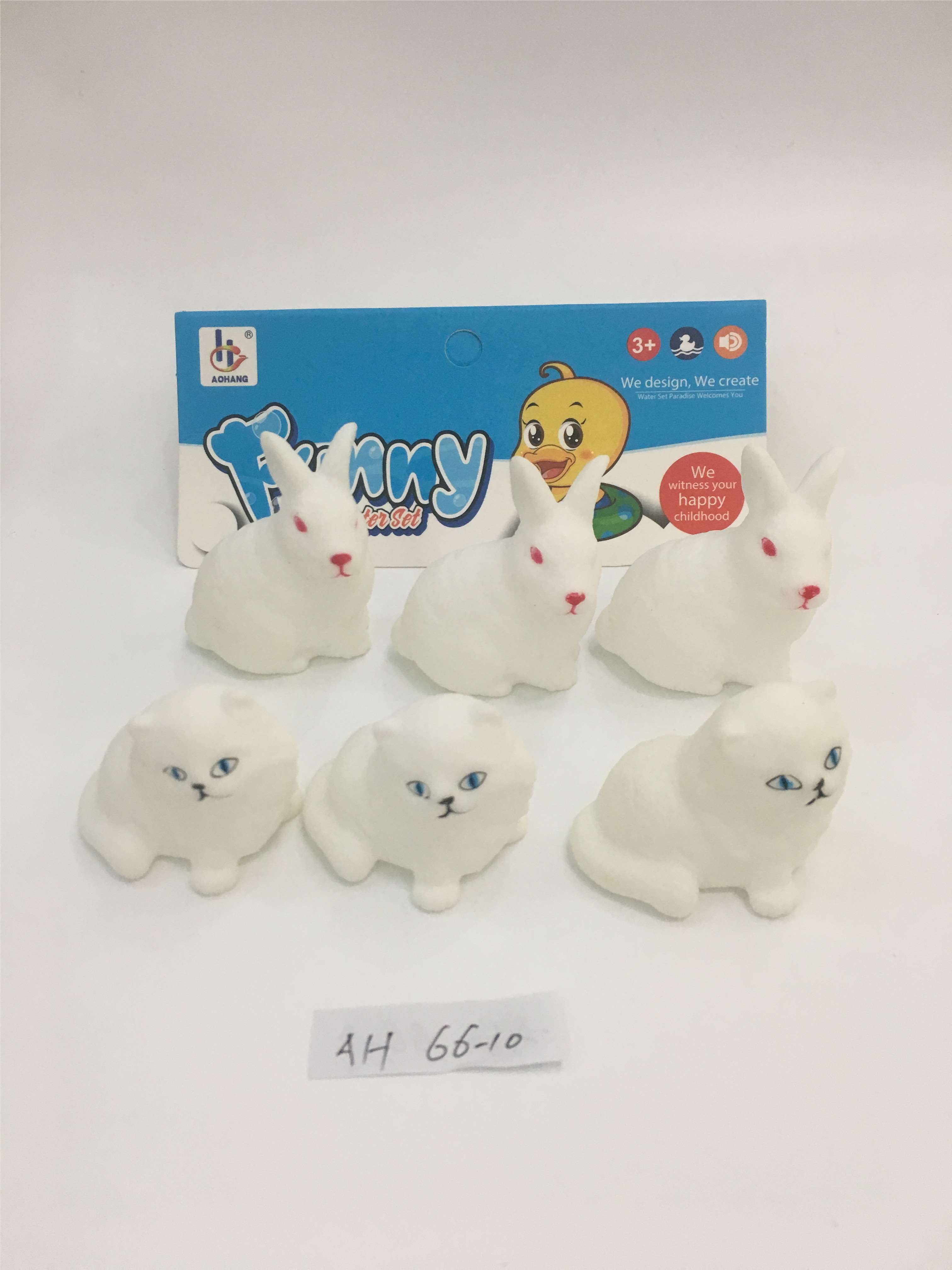 Набор фигурок котики и кролики, 6 шт.