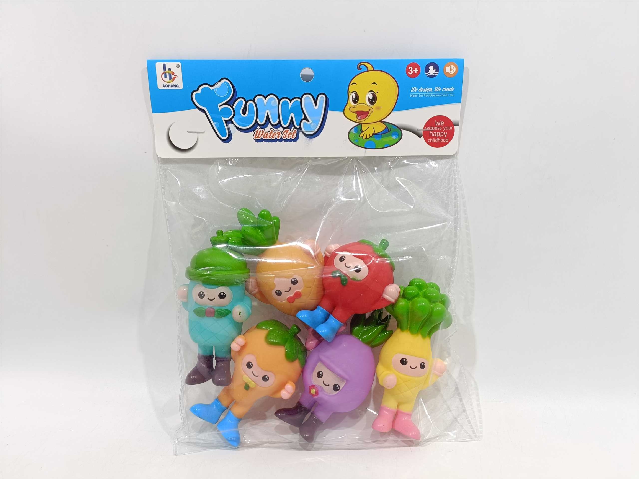 Набор виниловых игрушек: фрукты и животные, 6 шт.