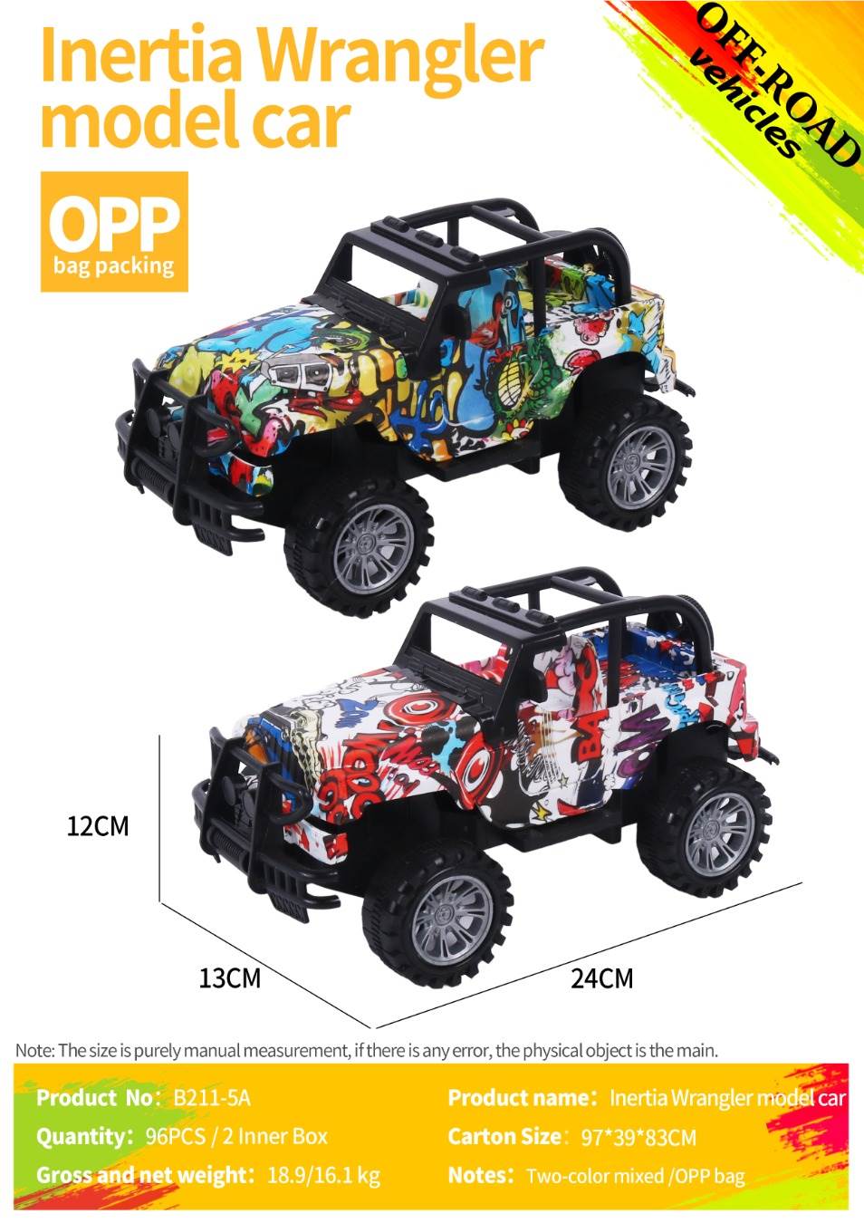 Инерционный внедорожник Wrangler с граффити