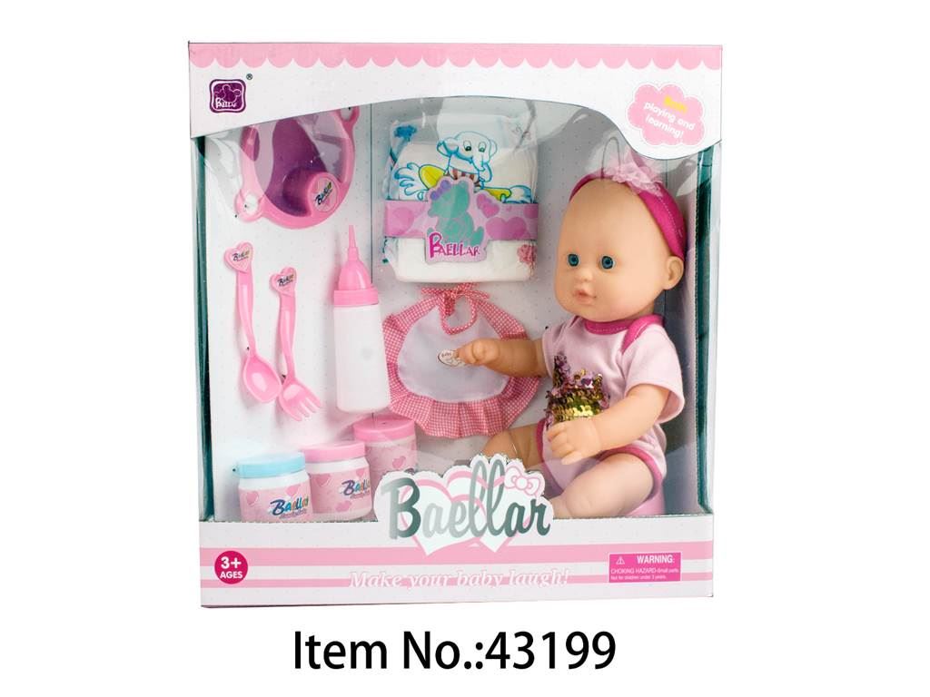 Пупс Bella 14 дюймов, розовая одежда, играем в дочки-матери