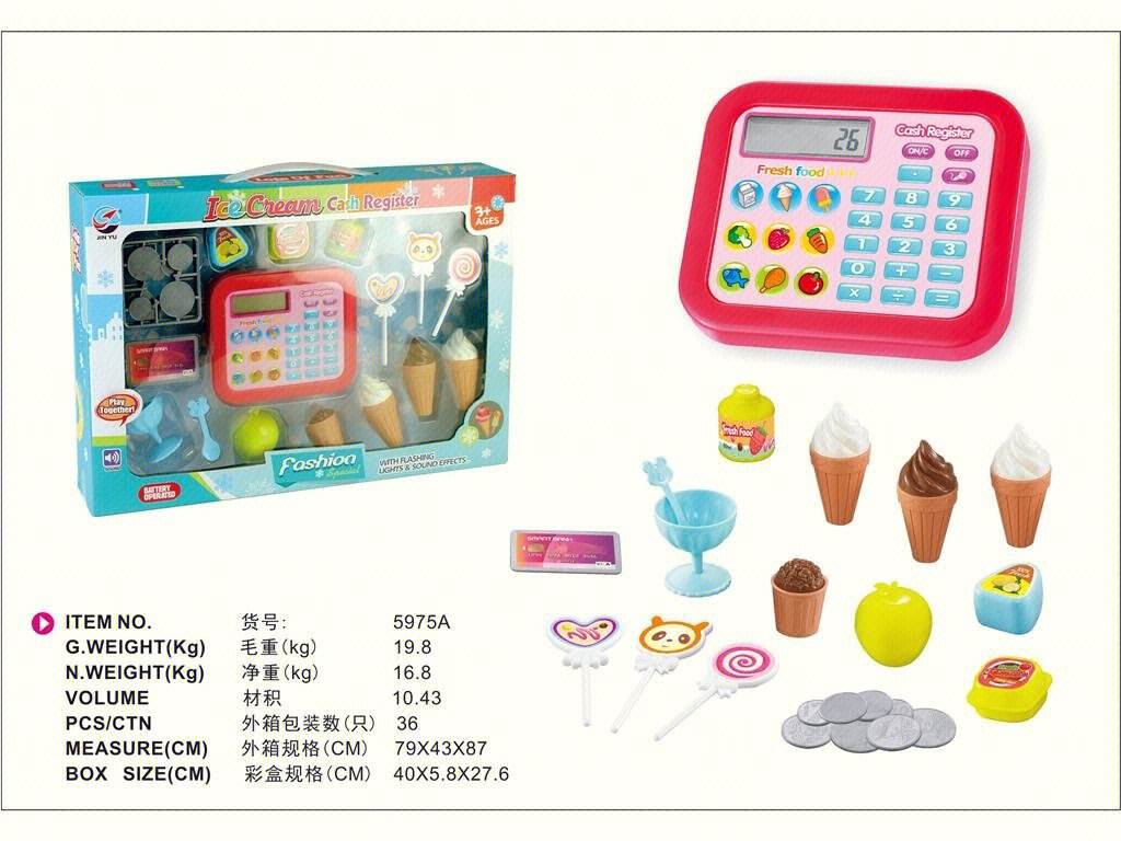 Касса-мороженое для девочек, игровой набор
