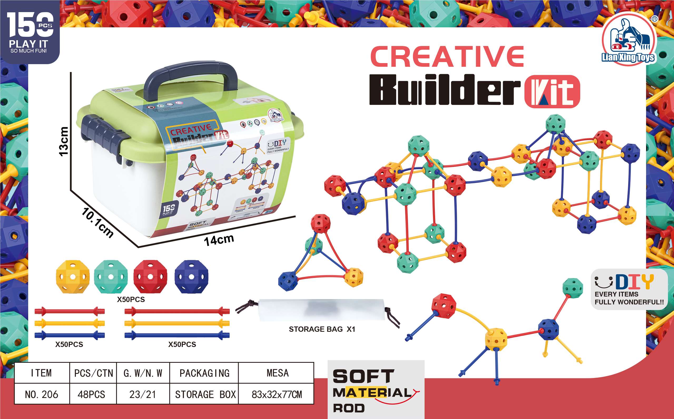 Развивающий набор бусин Versatile Beads, 150 деталей