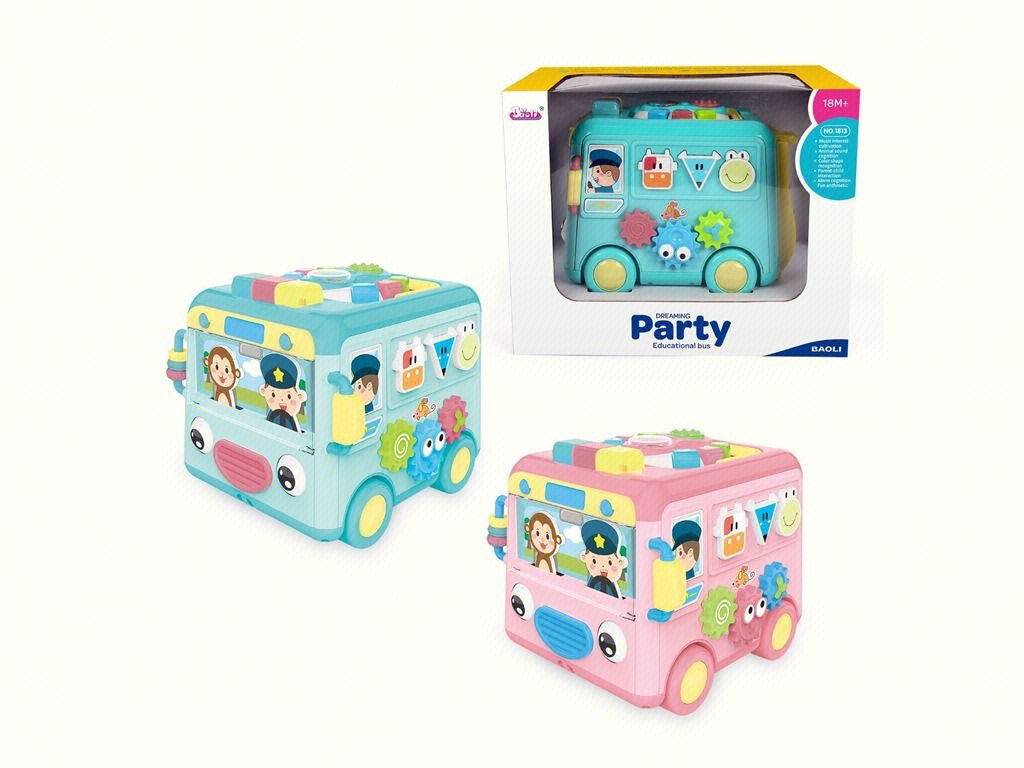 Развивающий автобус Dream Party (розовый/голубой)