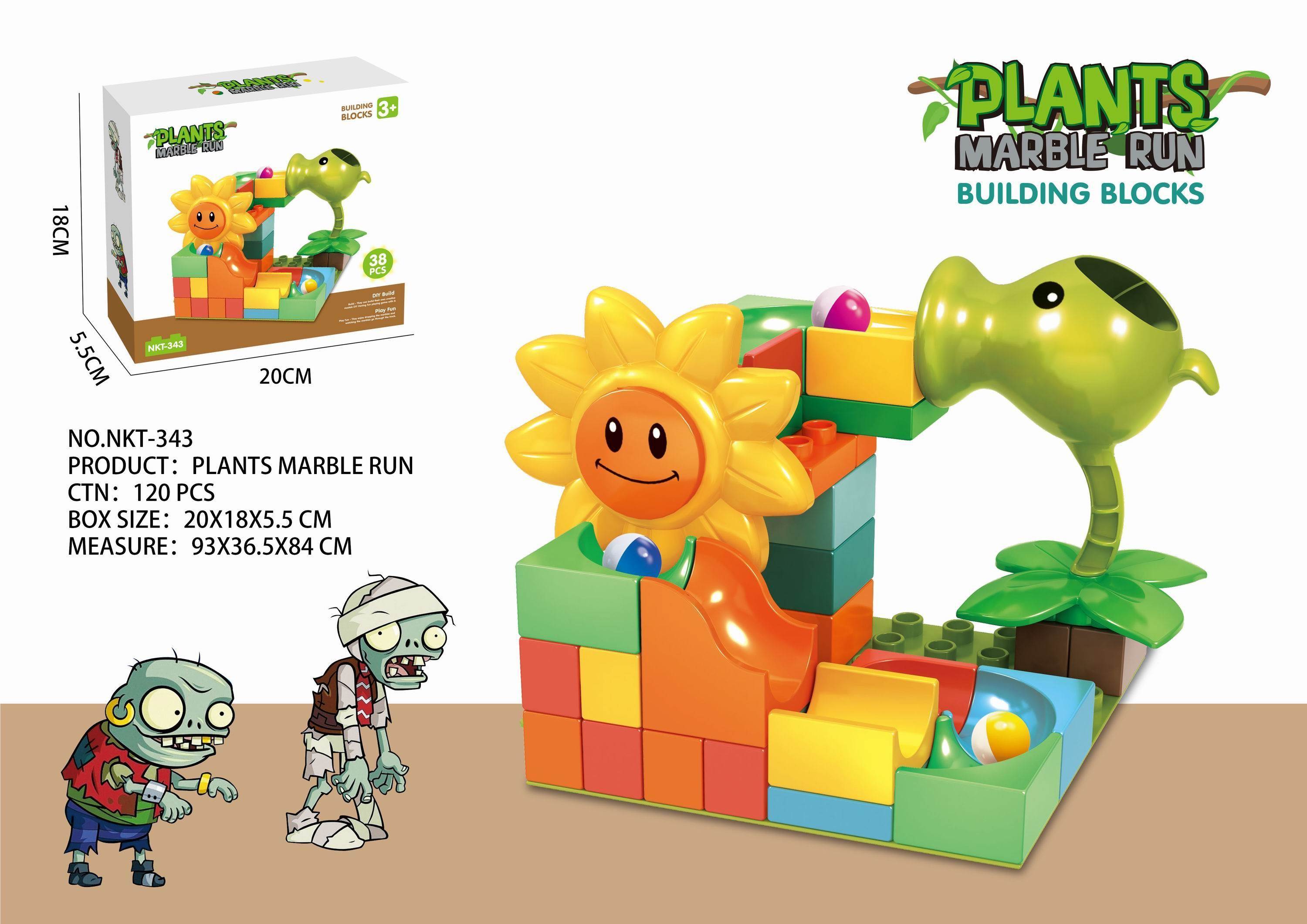 Конструктор Plants vs Zombies, 38 деталей, горка