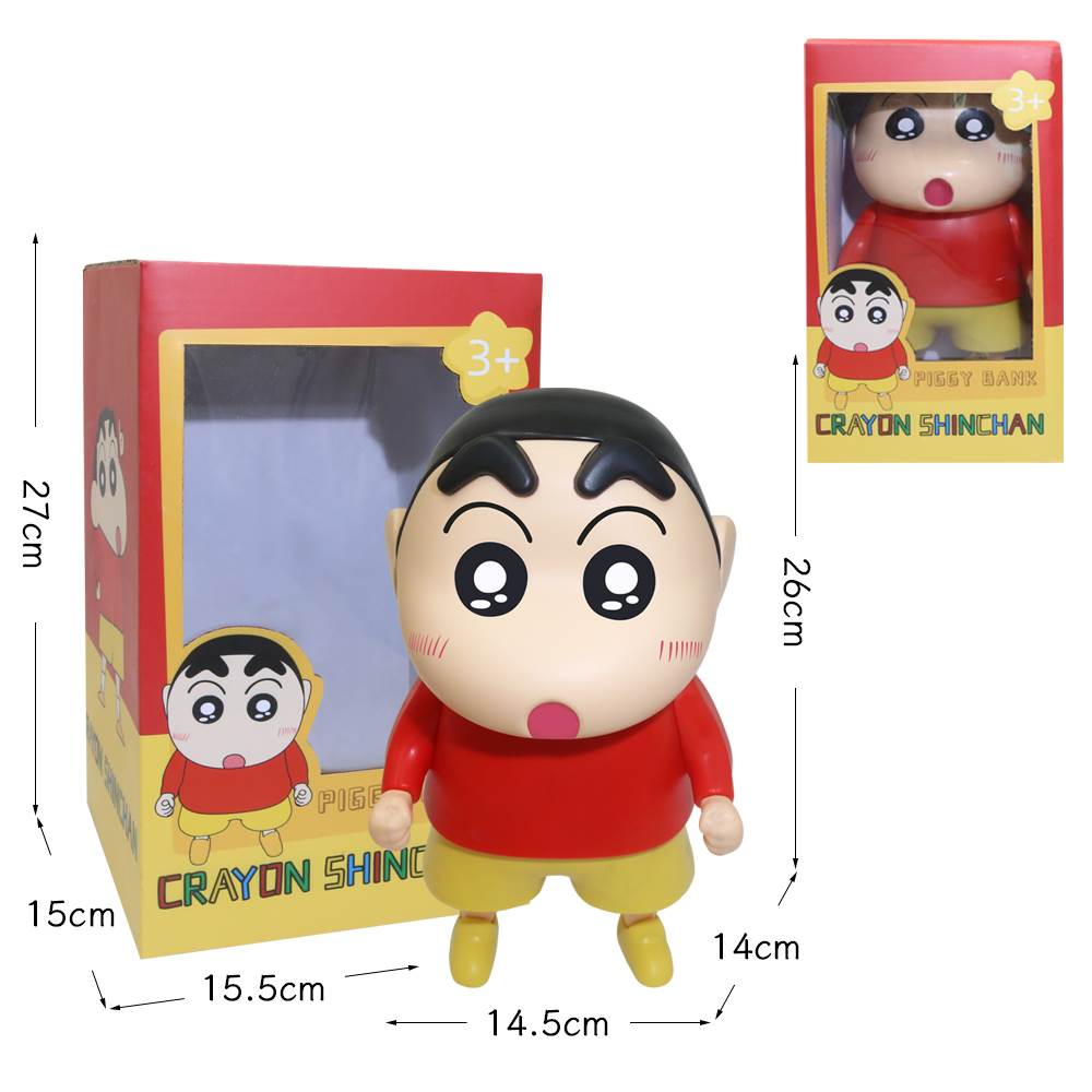 Большая пластиковая копилка Crayon Shin-chan в красном костюме