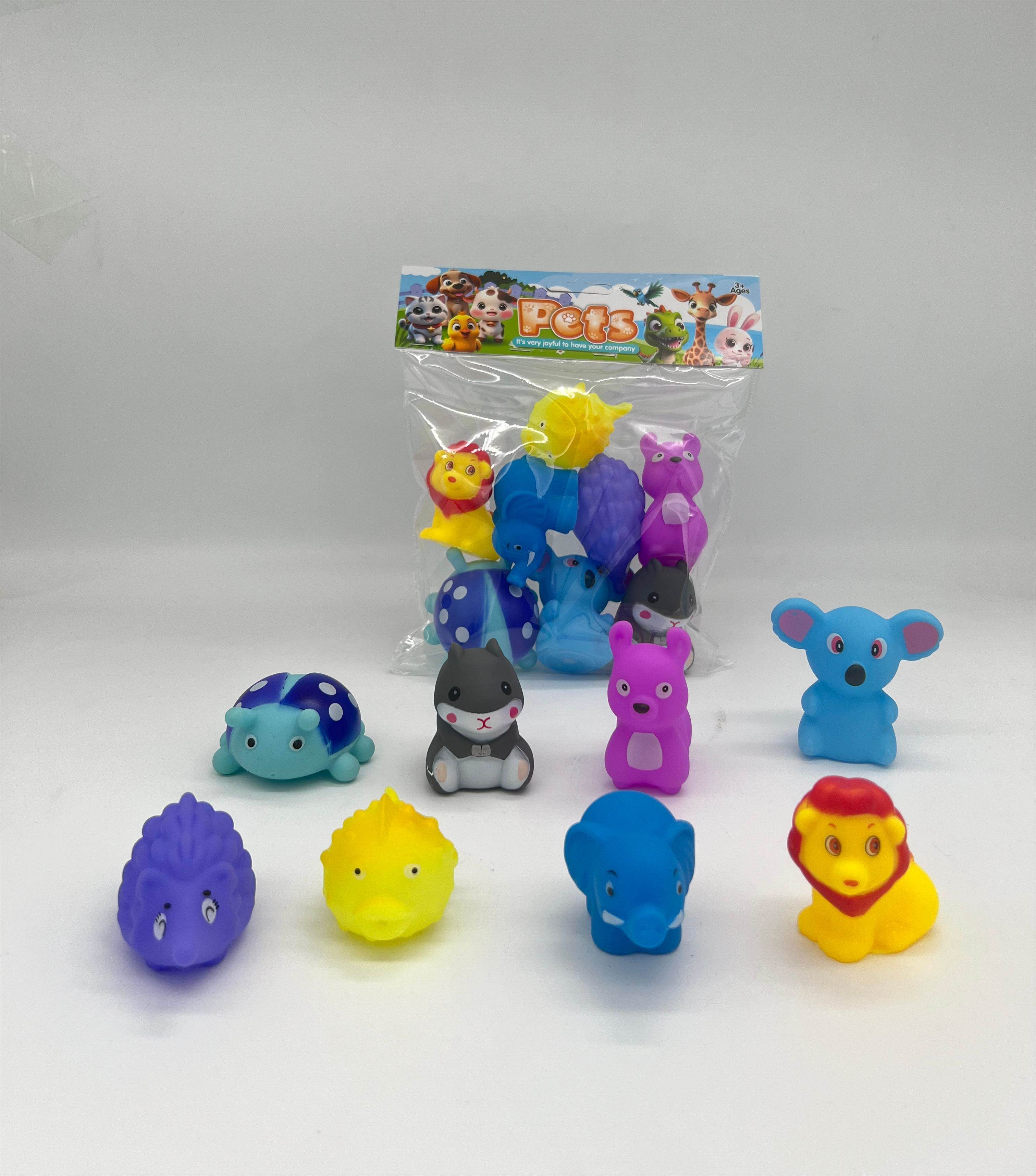 Набор мягких виниловых игрушек-животных на руку, 8 шт.