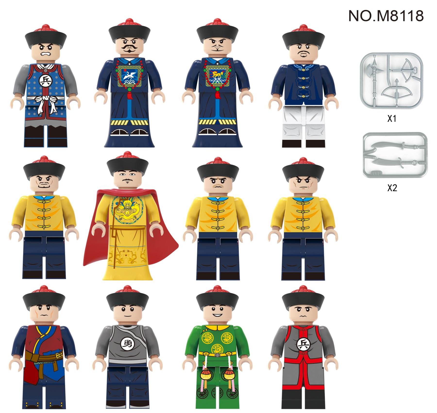 Мини-фигурки императоров, конструктор, 12 шт.