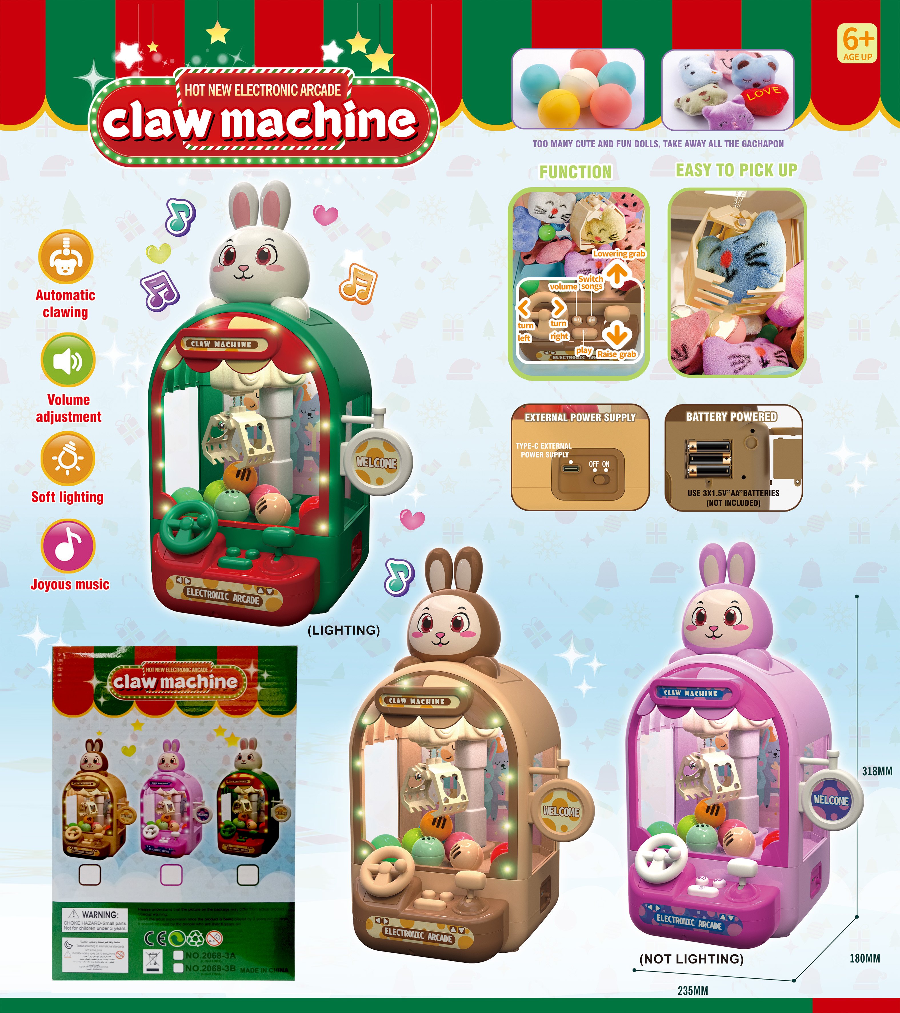Игровой автомат "Кролик" с музыкой для ловли игрушек