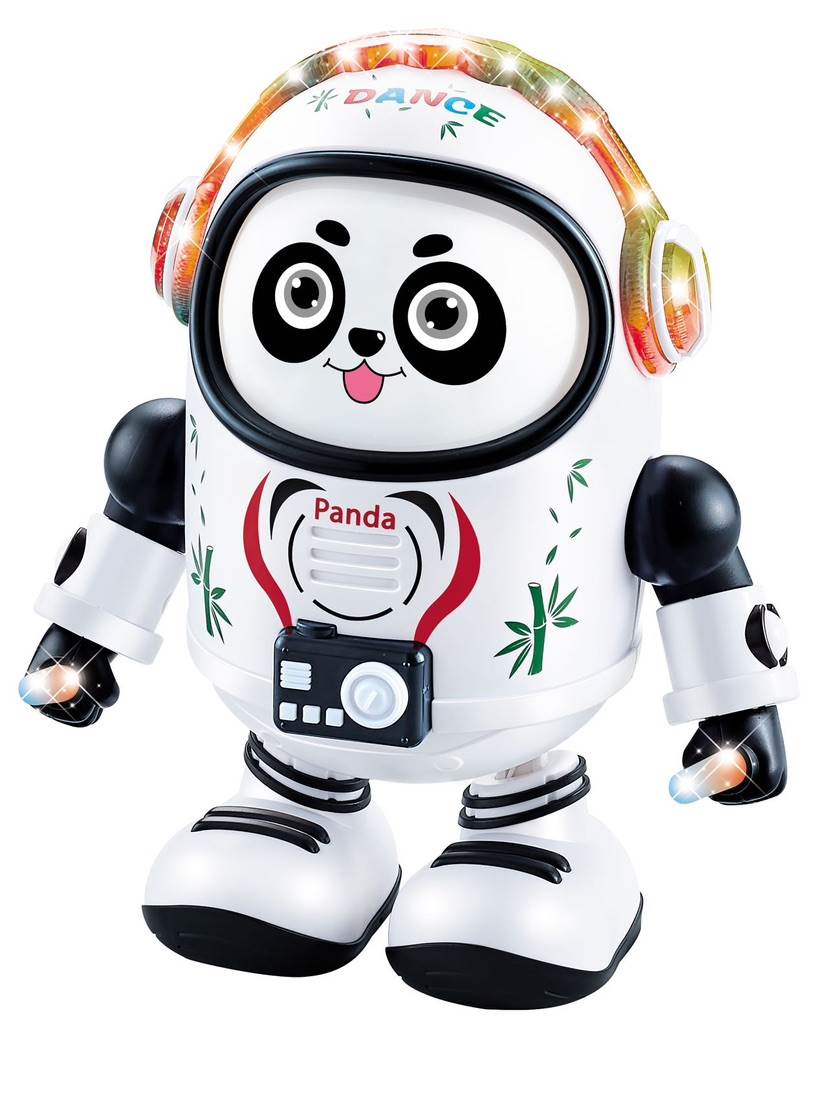 Танцующий космический панда с музыкой и светом