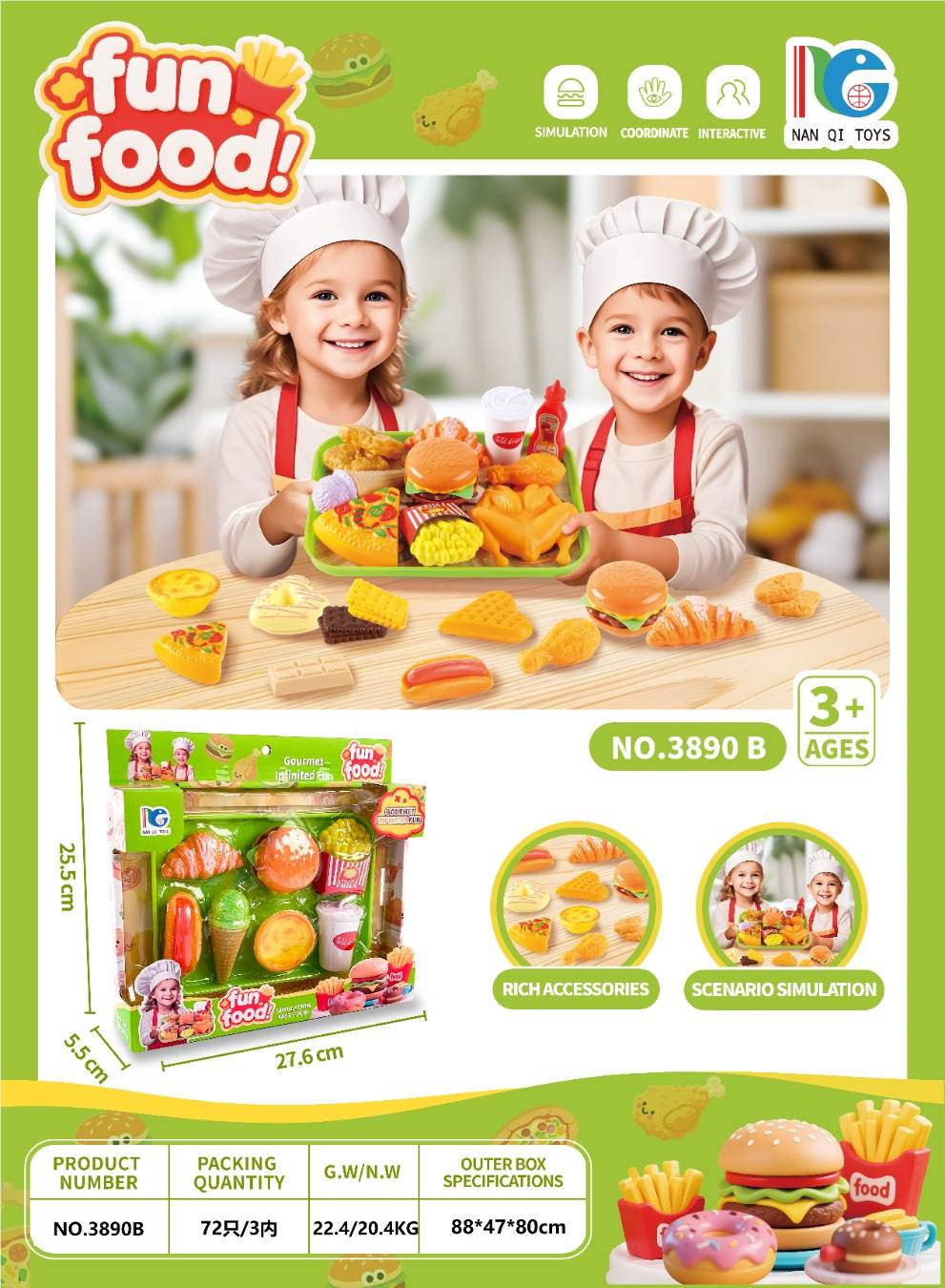 Игровой набор "Гамбургер и картофель фри"