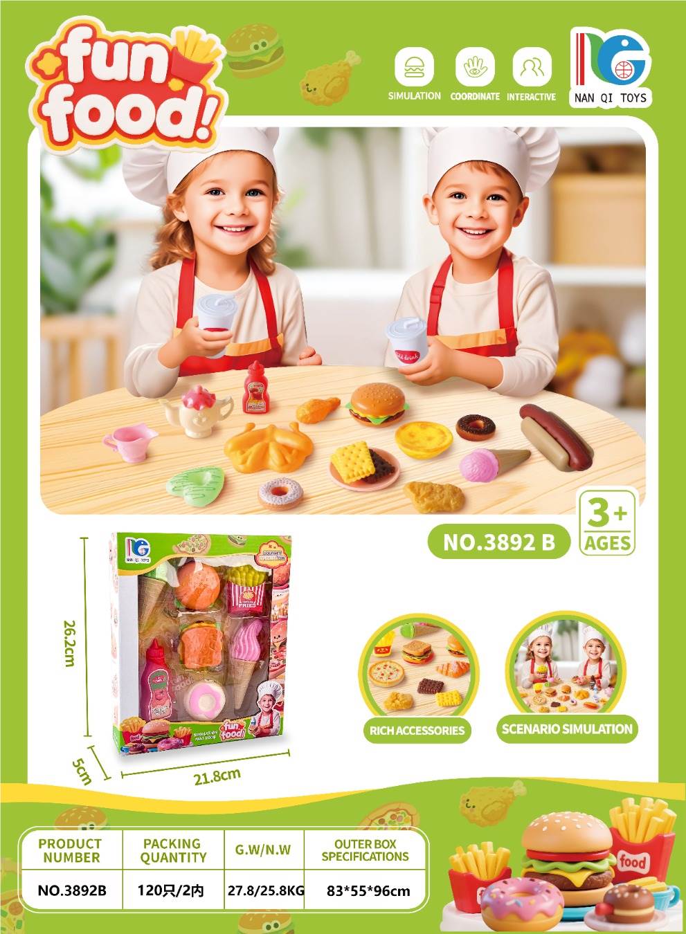 Игровой набор "Гамбургер" в коробке