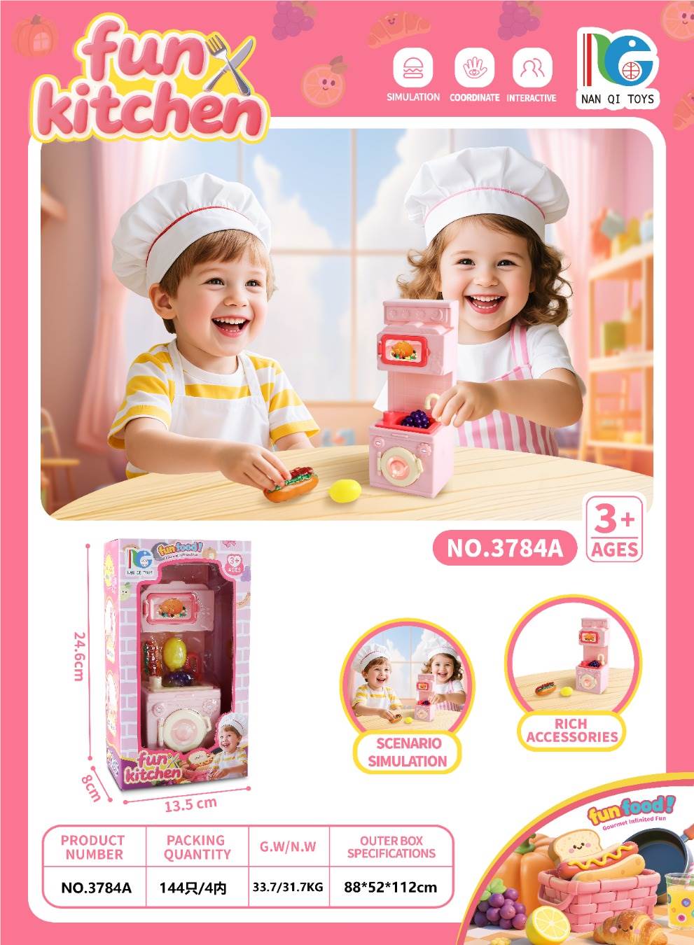 Игровой набор "Кухня": плита, бытовая техника, мебель для кукол