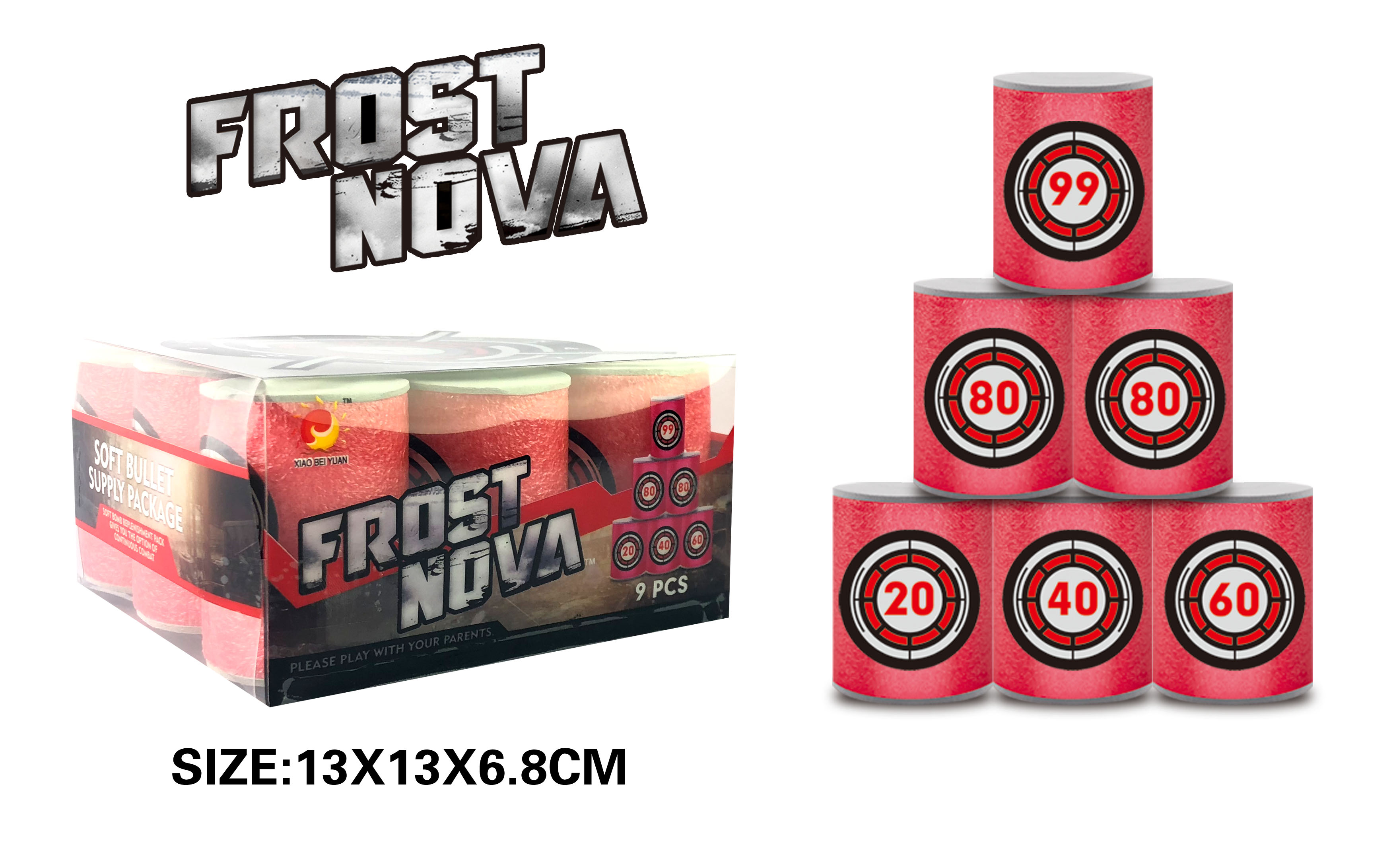 Мишень для стрельбы с мягкими пулями, 9 целей EVA