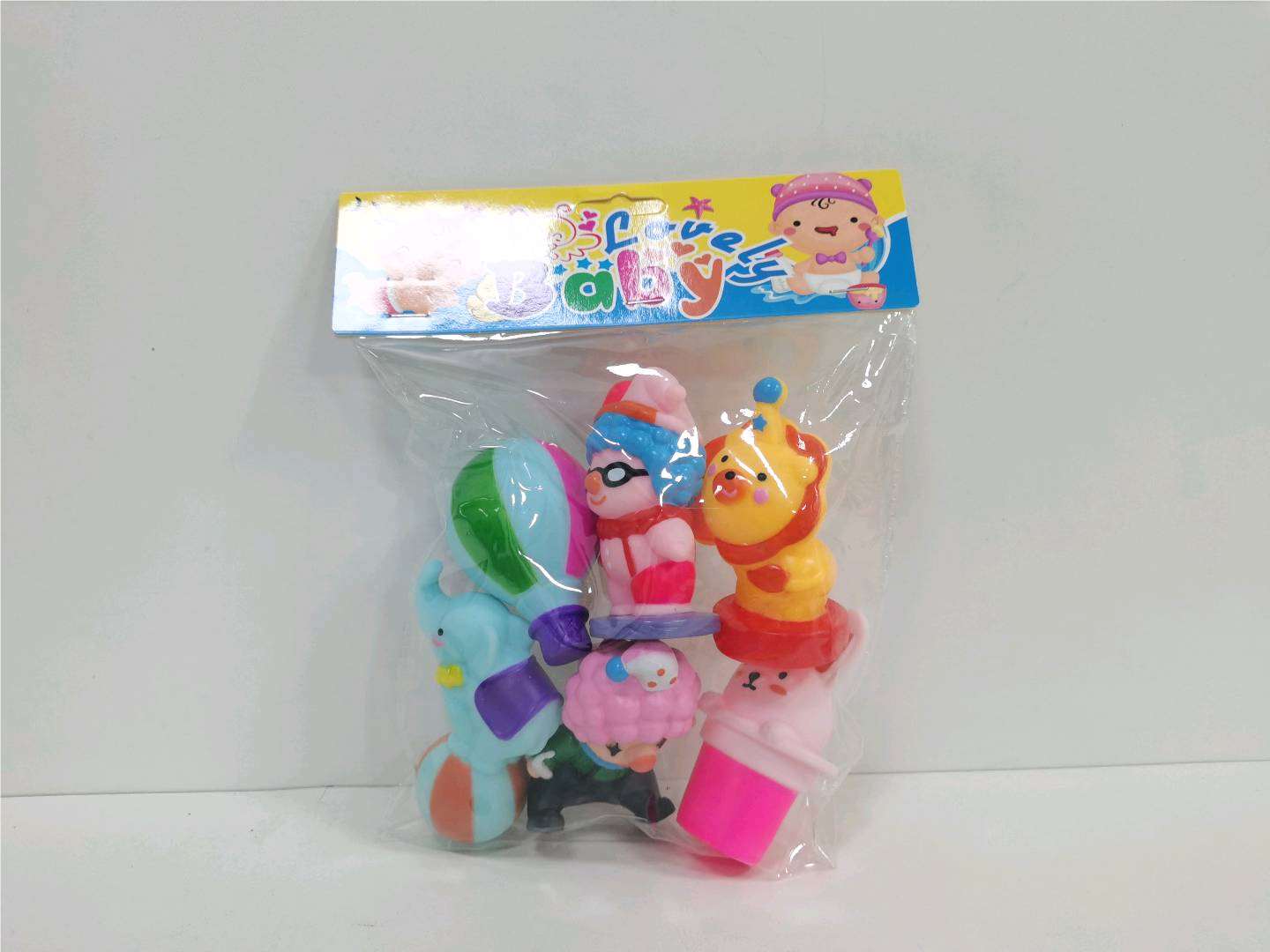 Набор виниловых игрушек: клоун, слон, заяц, шар (6 шт)