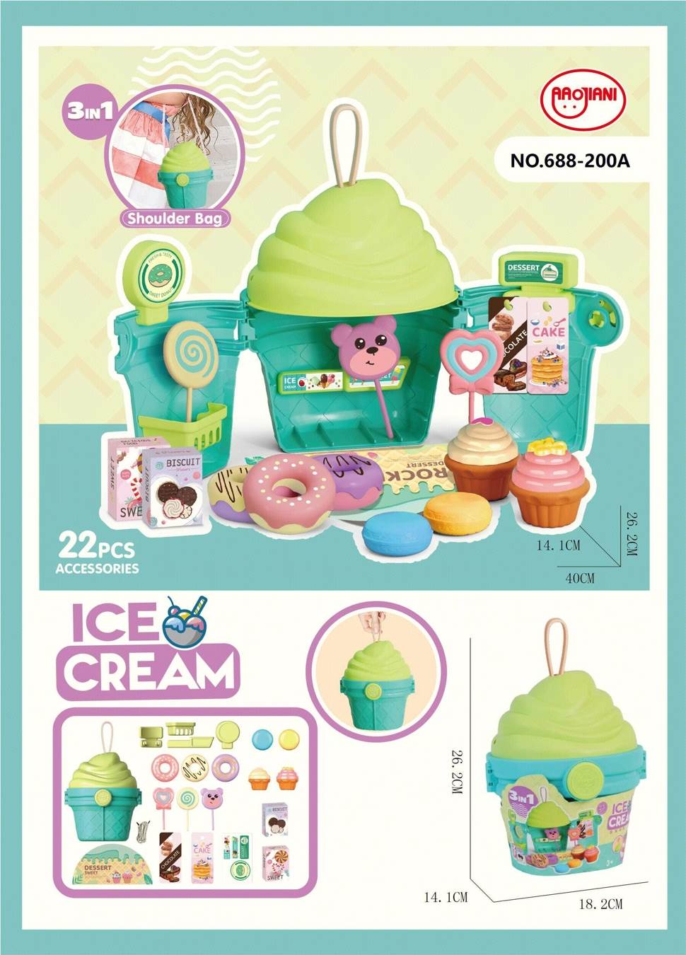 Игровой набор "Сладкий магазин": мороженое, пончики, десерты