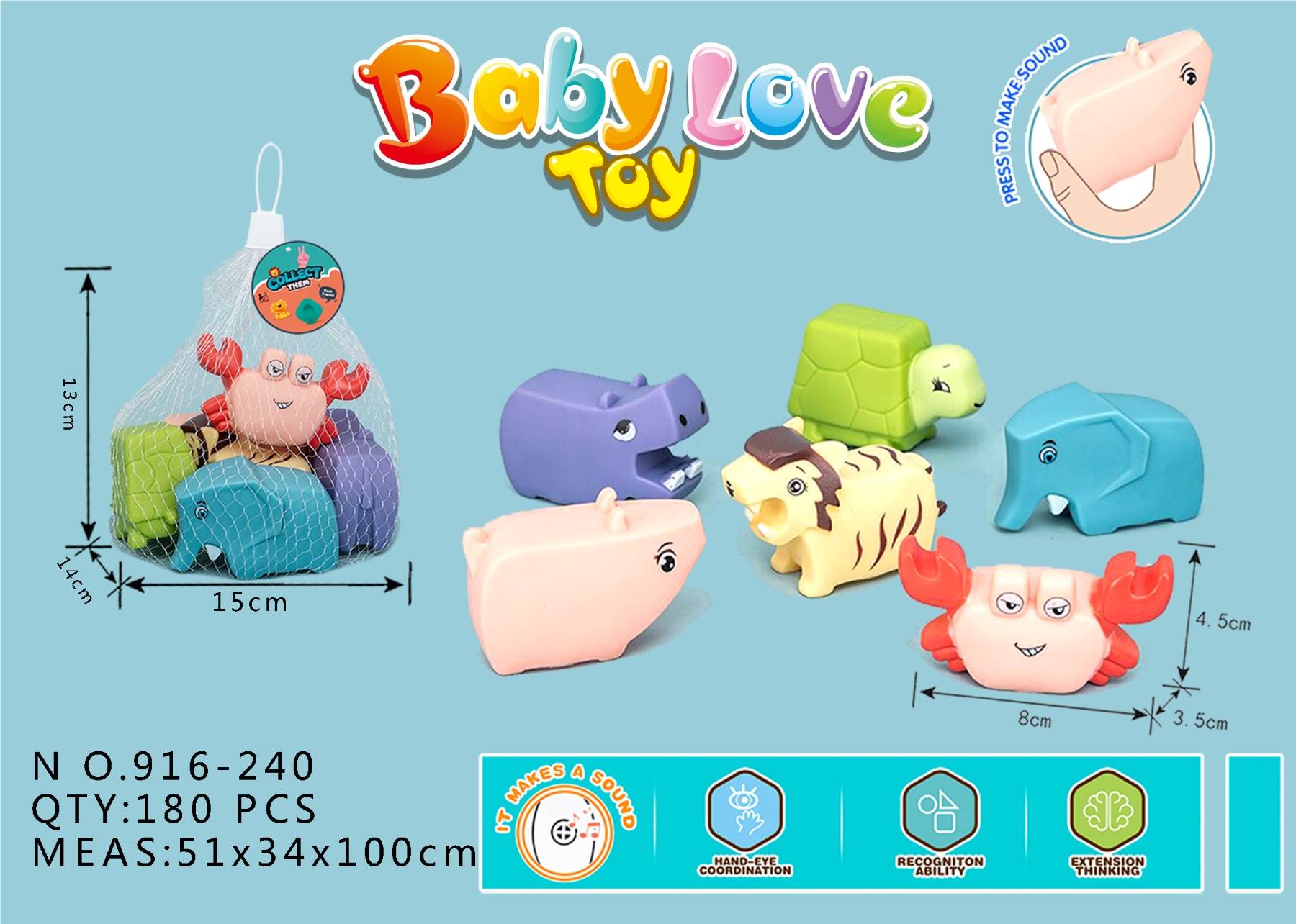 Виниловые игрушки для ванной "Зверята"