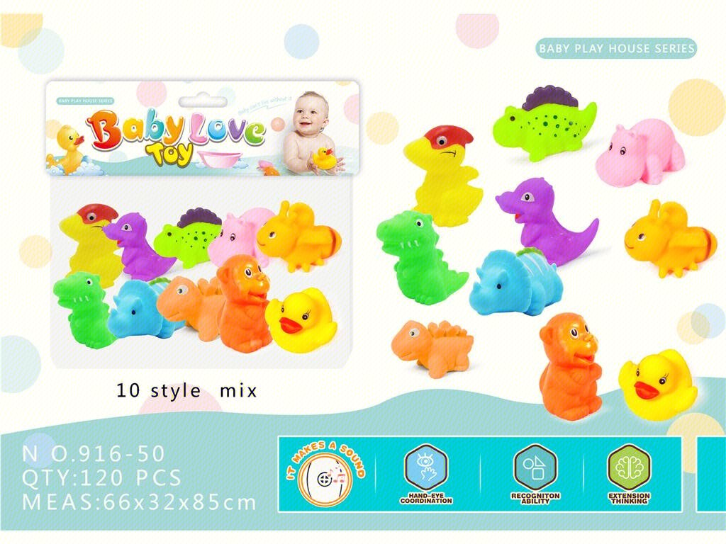 Набор пищащих игрушек для ванной "10 животных"