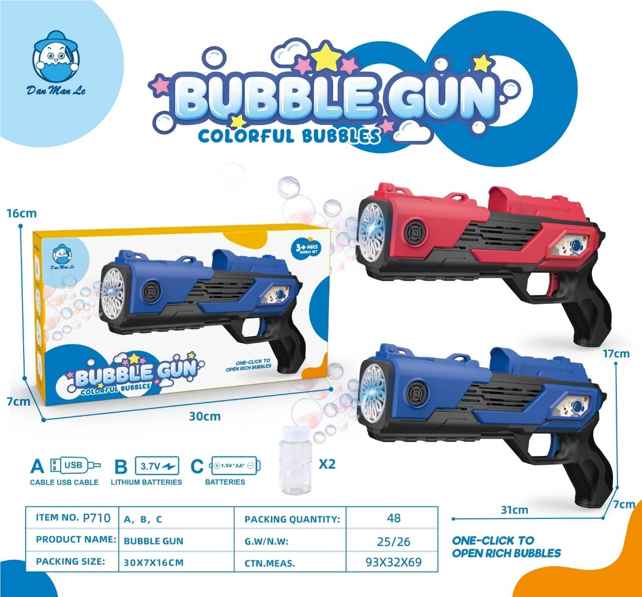 Электрический генератор мыльных пузырей Long Bubble Charging Version