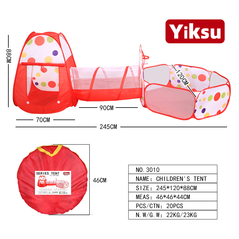 Игровой комплекс 3в1: палатка, тоннель, бассейн с шариками