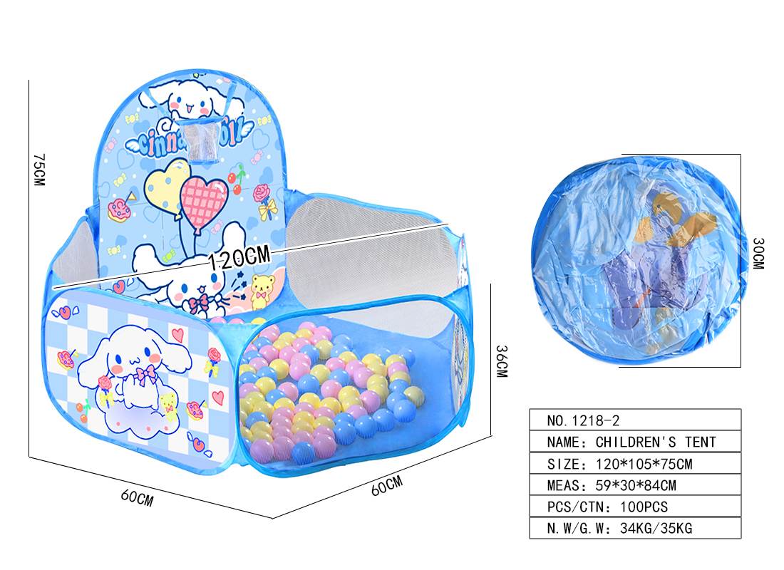 Детский складной манеж Sanrio Pochacco с бассейном для шариков