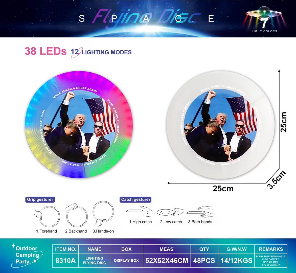 Летающий диск Magic Light Frisbee с 12 режимами подсветки