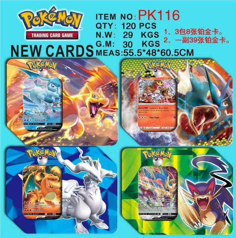 Карточная игра Pokemon, коллекция карточек в железной коробке