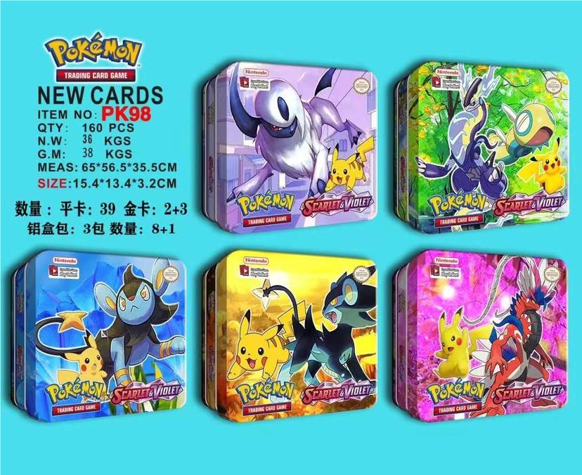 Карточная игра Pokemon, коллекция карточек в железной коробке
