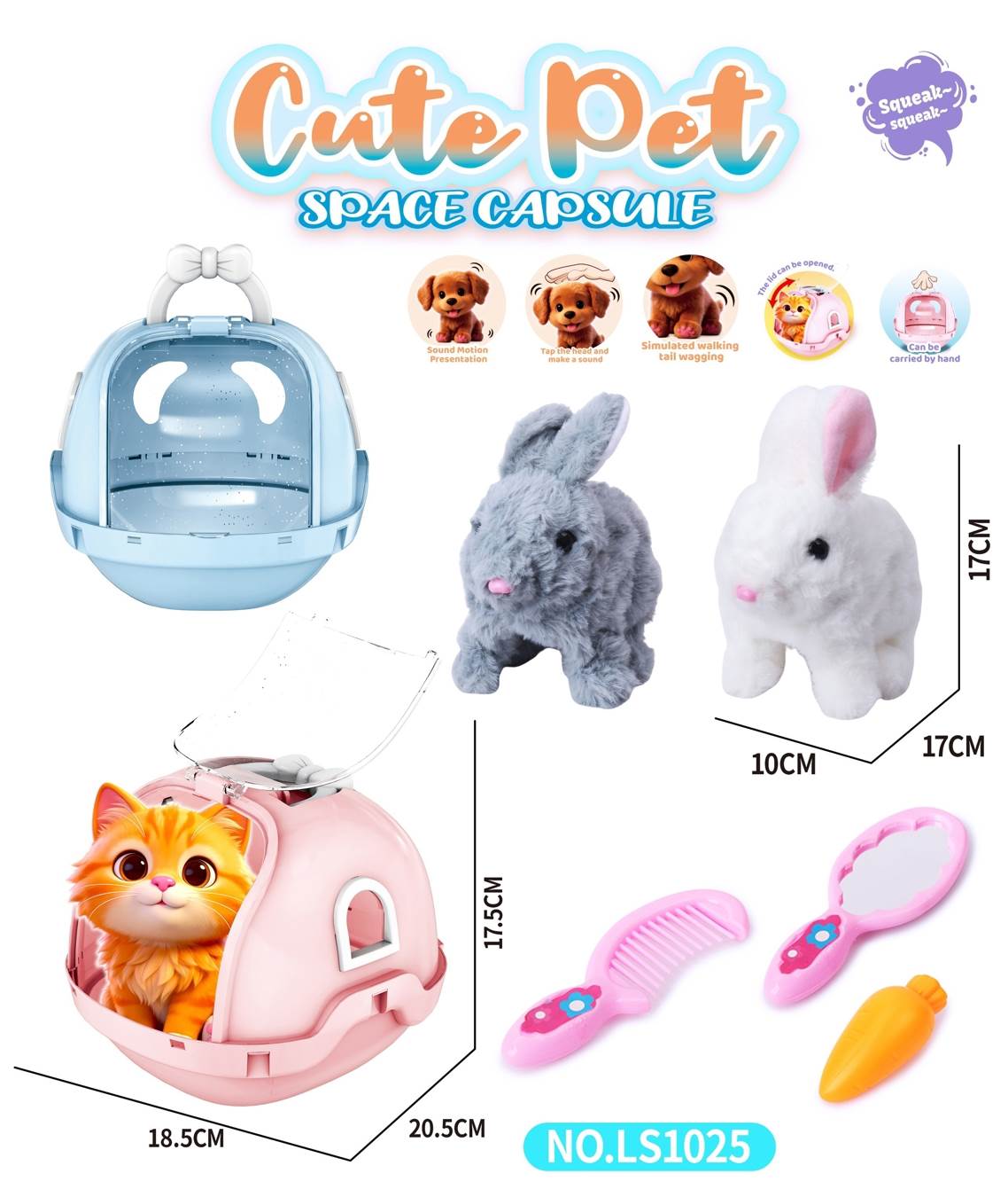 Игровой набор "Космическая капсула": кролик, клетка, морковь