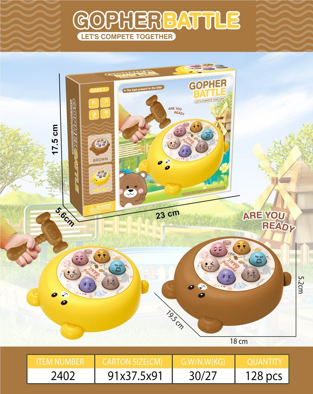 Развивающая игра "Ударь крота" электрическая, для двоих