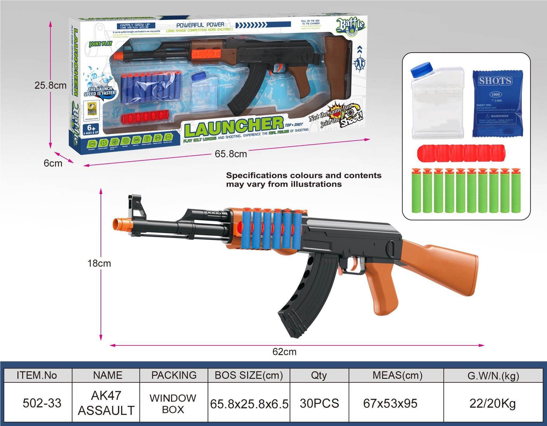 Автомат AK-47 с мягкими пулями и гидрогелем