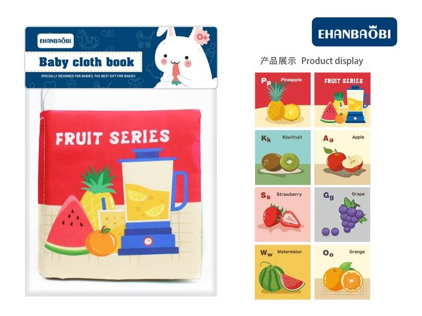 Развивающая книжка-игрушка "Фрукты" из ткани