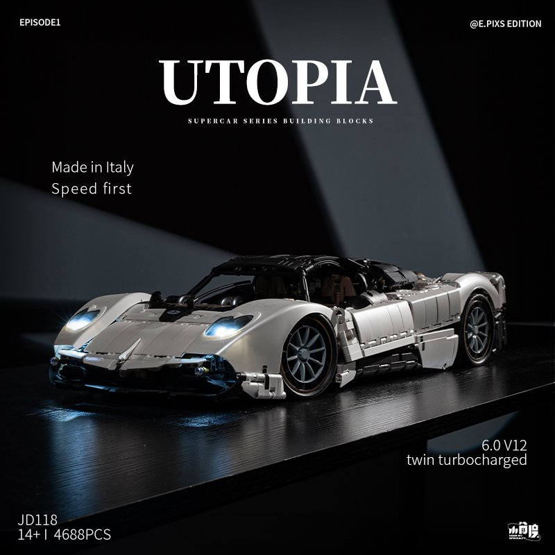 Конструктор Pagani Utopia Roadster, 4688 деталей