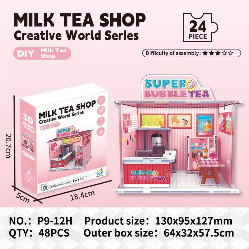 Миниатюрный DIY магазин чая Simple Milk Tea Shop
