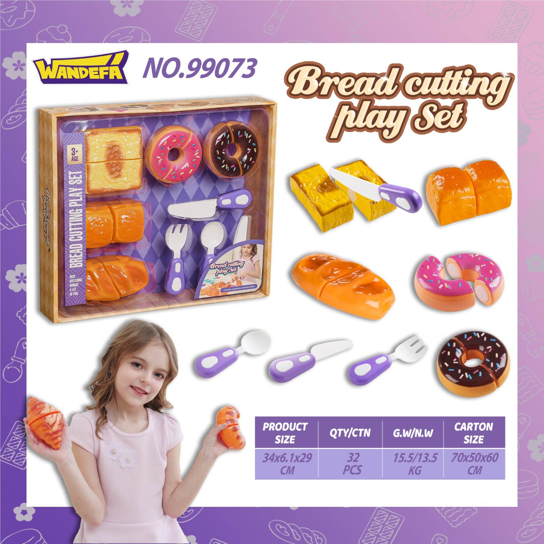 Игровой набор "Хлебный завтрак": продукты и посуда