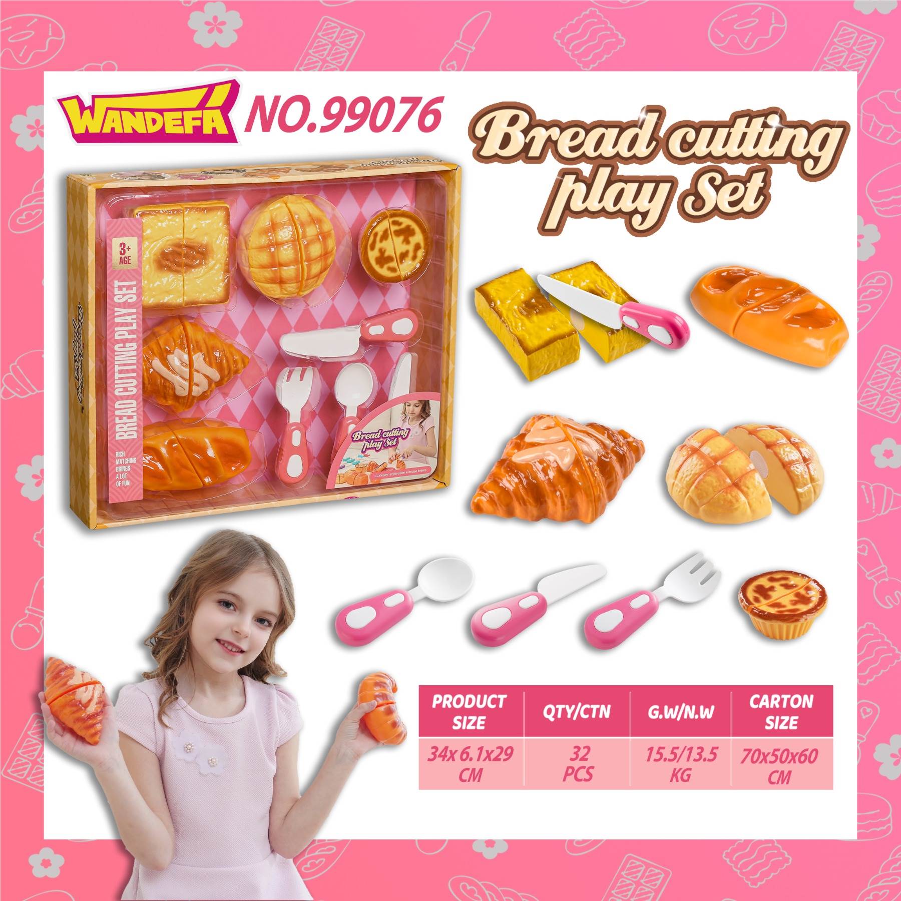 Игровой набор "Хлеб и посуда": режем продукты, играем в повара