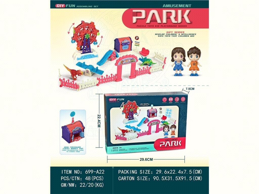 Игровой набор "Парк развлечений": колесо обозрения, горка, качели