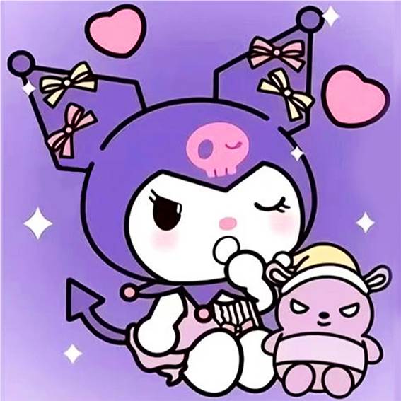 Алмазная мозаика Kuromi DIY 20x20 см