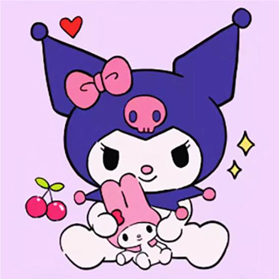Алмазная мозаика Kuromi DIY с рамкой 20x20 см