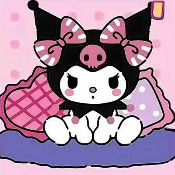 Алмазная мозаика Kuromi DIY с рамкой 20x20 см