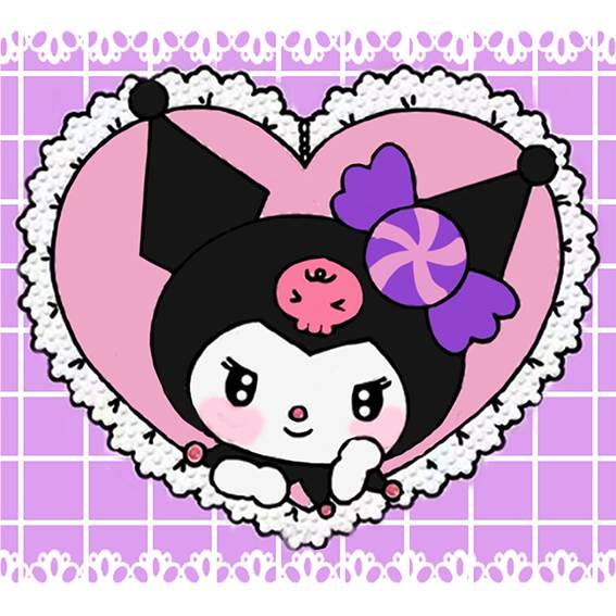 Алмазная мозаика Kuromi DIY с рамкой 20x20 см