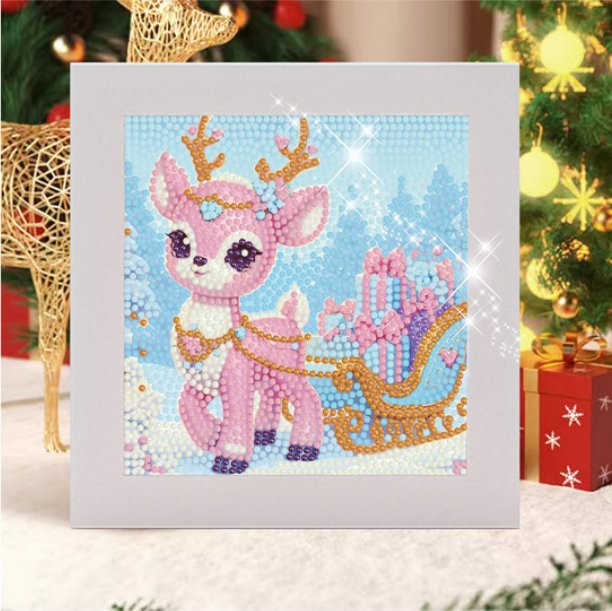 Алмазная мозаика с рамкой DIY 18x18 см, новогодняя серия