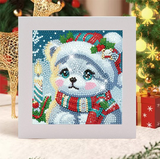 Алмазная мозаика с рамкой DIY 18x18 см, новогодняя серия