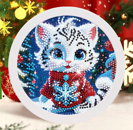 Алмазная мозаика DIY в рамке 20x20 см, новогодняя серия