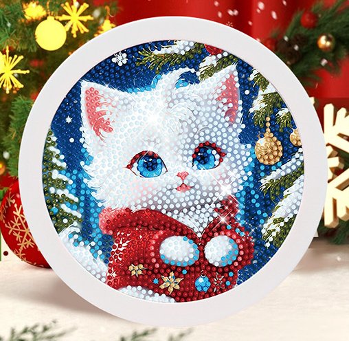 Алмазная мозаика DIY в рамке 20x20 см, новогодняя серия