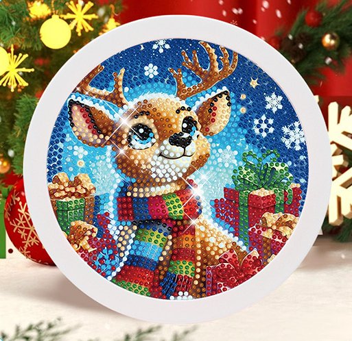 Алмазная мозаика DIY в рамке 20x20 см, новогодняя серия