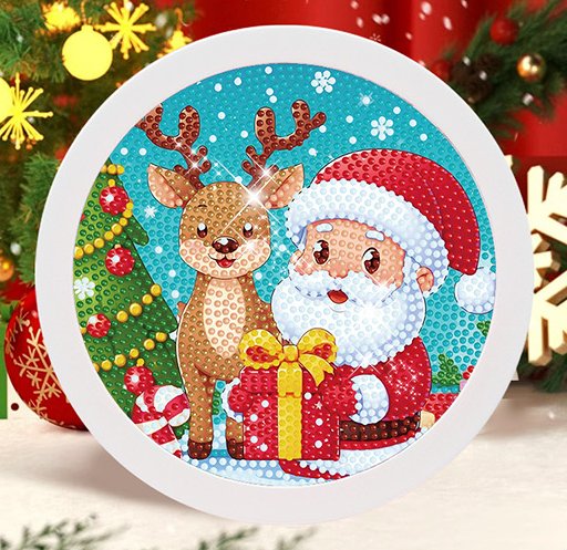 Алмазная мозаика DIY в рамке 20x20 см, новогодняя серия