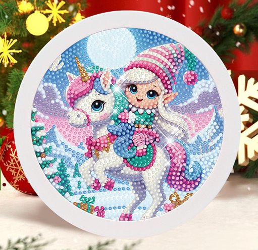 Алмазная мозаика DIY с фоторамкой 20x20 см, новогодняя серия