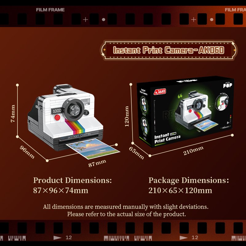 Ретро фотоаппарат Polaroid из строительных блоков